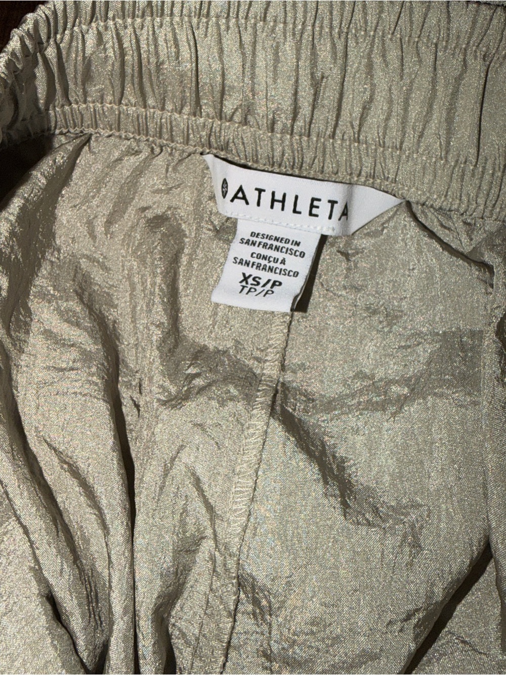 Athleta Champagne Shimmer Pull-On Active Pants NWOT